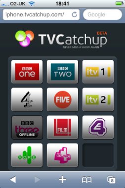 Catchup TV on iPhone