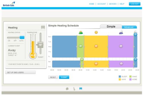 On-screen Heating Schedule Management