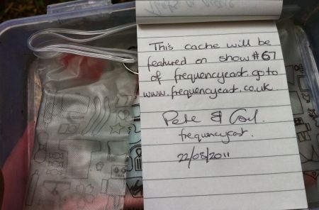 Carl's note left in the Geocache