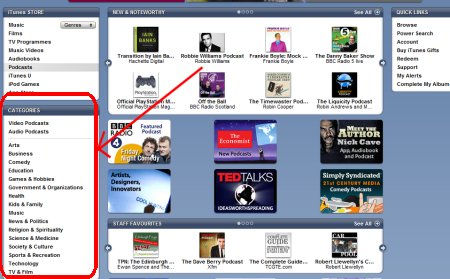 iTunes 8 Podcast screen