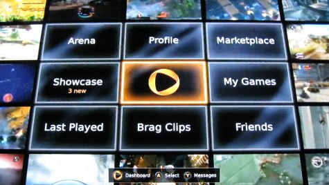 The OnLive Main Gaming Menu