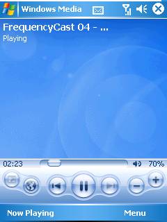 Screenshot of podcast on Windows Mobile
