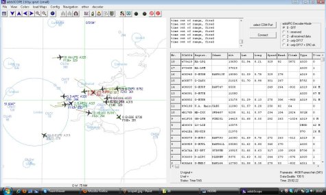 Realtek USB showing aircraft transponders