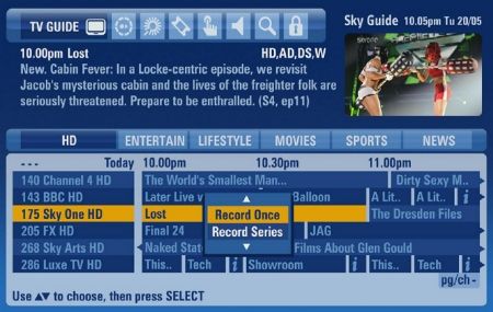 New Sky+ HD EPG